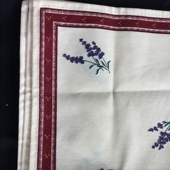 4 soft yellow and red border napkin serviettes lavender flowers - Picture 2 of 7